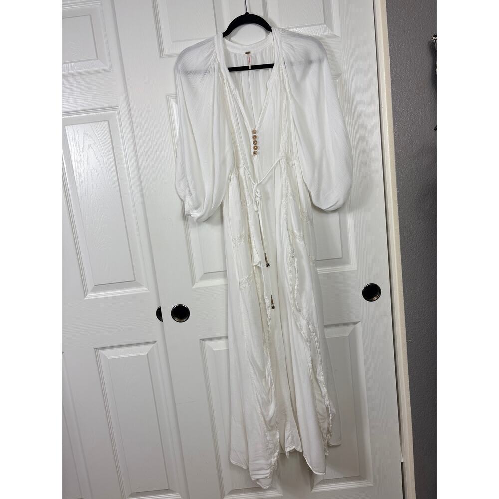 Free People Plenty of Love White Maxi Dress Oversized XS - Picture 4 of 13